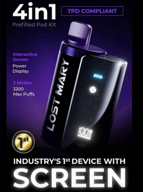 4 in 1 Lost Mary 3200 Puffs Pre-filled Pod Vape Kit - Box of 5