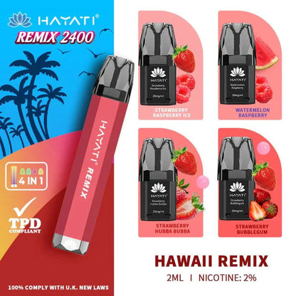 4 in 1 Hayati Remix 2400 Puffs Disposable Vape Pod Kit - Box of 5