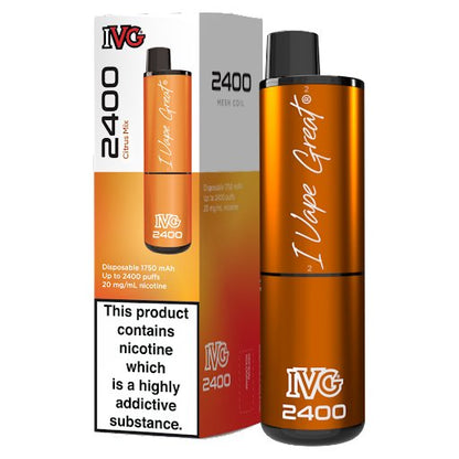 IVG 2400 Disposable Vape Pod Puff Device - Box of 5