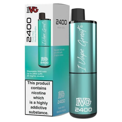 IVG 2400 Disposable Vape Pod Puff Device - Box of 5