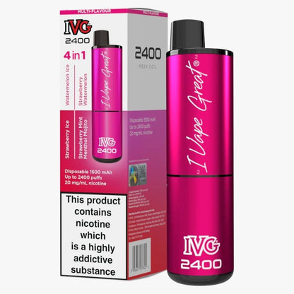 IVG 2400 Disposable Vape Pod Puff Device - Box of 5