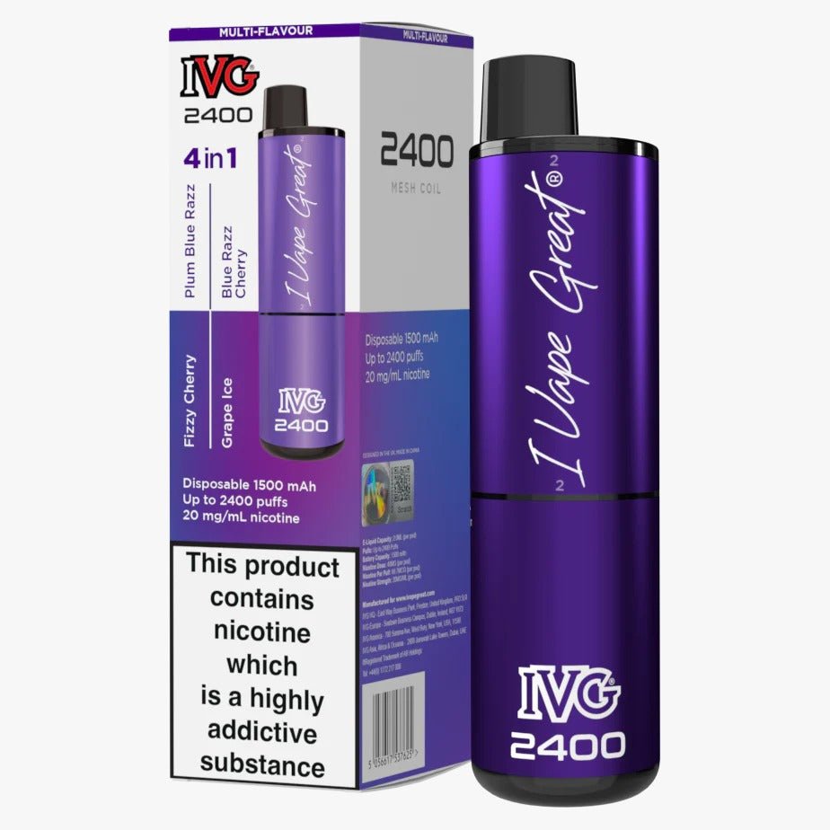 IVG 2400 Disposable Vape Pod Puff Device - Box of 5