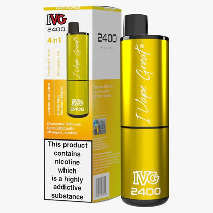 IVG 2400 Disposable Vape Pod Puff Device - Box of 5